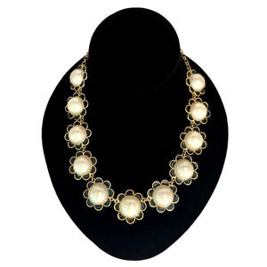 FAB Signed KATE SPADE New York Necklace Taking Shapes Pearl Enamel Flower Floral